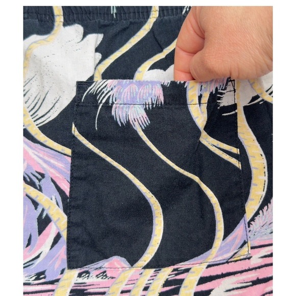 H&M Linen Cotton Blend Shorts Mens Large Relaxed Fit‎ Tropical Hawaiian Printed - Picture 5 of 12